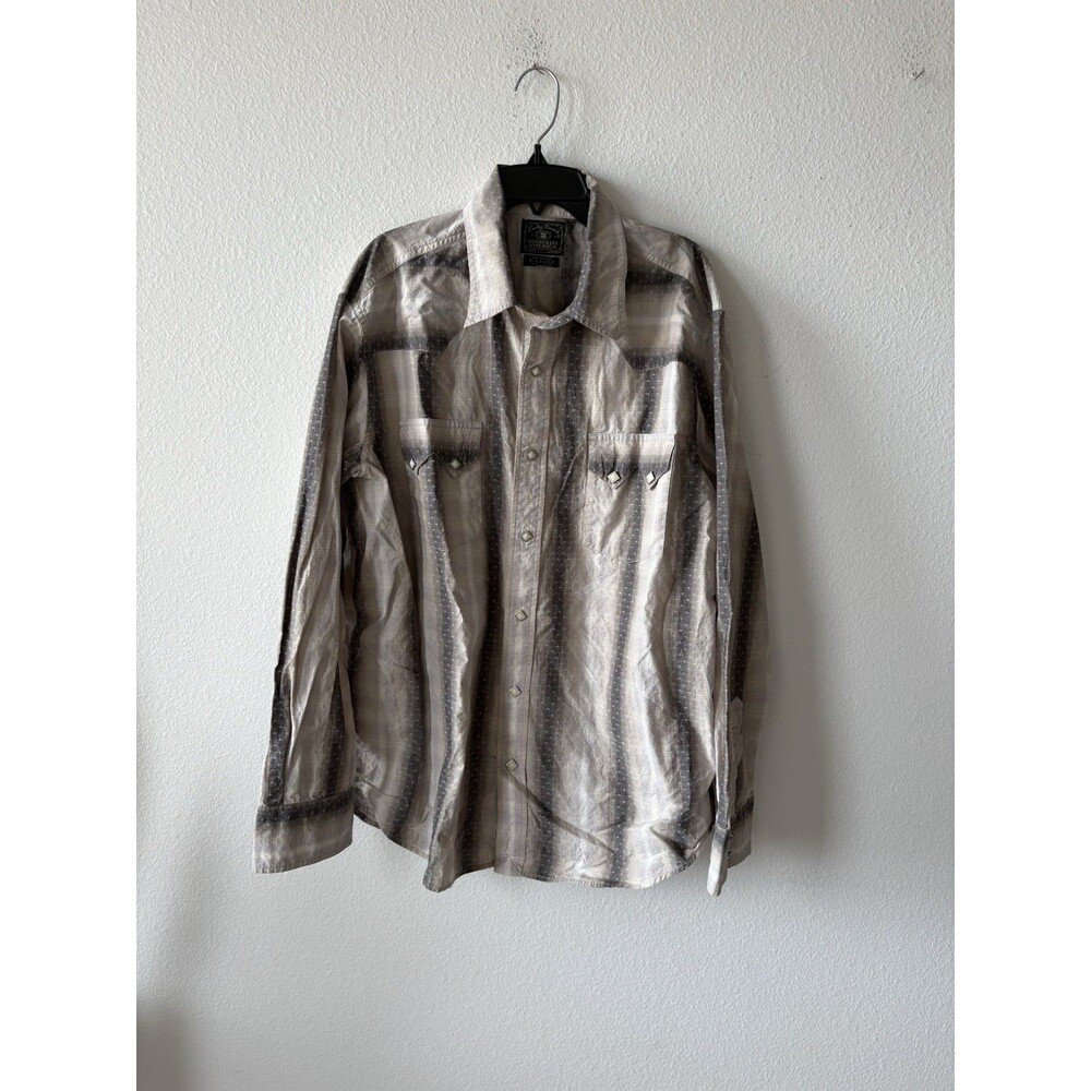 Lucky Brand Long Sleeve Shirt Men’s X-Large Pearl Snap Western Hipster